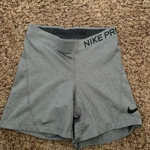 grey nike pro shorts